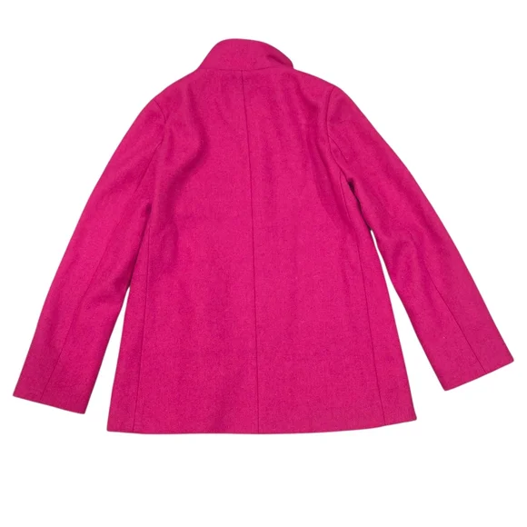 J Crew Wool Coat Wool Village Coat Classic Tailored Fuschia Pink Size 8 - Picture 9 of 11